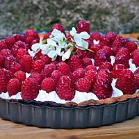 recette Tarte aux framboises sur crème fouettée