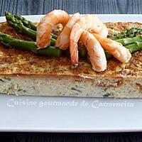 recette Terrine d’asperges vertes aux gambas et crabe