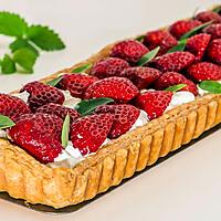 recette Tarte à la chantilly, aux fraises et au basilic