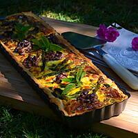 recette Tarte aux courgettes, asperges vertes et noix