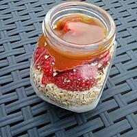 recette Overnight oatmeal fraises caramel au beurre salé