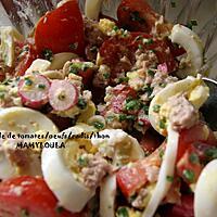 recette Salade tomates/oeufs/radis/thon