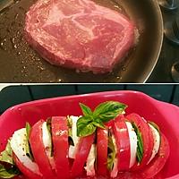 recette Viande de boeuf irlandaise maturée, tomate mozzarella basilic