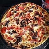 recette Quiche tomate ,mozza, aubergine, champignons.