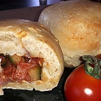 recette american buns jambon légumes d'été et mozza