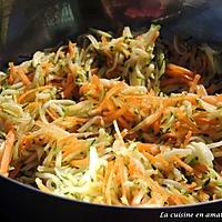 recette Salades de carottes et courgettes avec une vinaigrette sauce soja