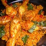 recette Pilons de poulet riz pilaf aux poivrons