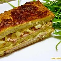 recette Croque cake au bacon tranches de rôti de porc à la mozzarella