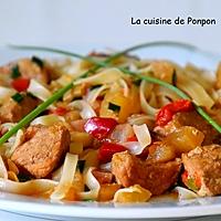 recette Sauté de porc aux radis accompagné de nouilles de riz