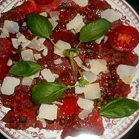 recette Carpaccio de boeuf sauce pimentée