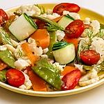 recette Salade de chou fleur, truite, concombre, tomate et aneth