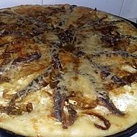 recette Fougasse pizza a la crème aux oignons et anchois