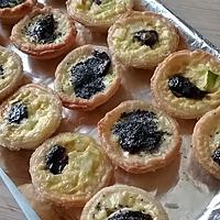 recette Mini flan apero  courgette olives