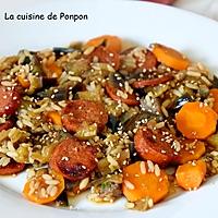 recette Salade d'aubergines, carottes et chorizo