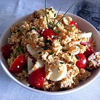 recette Salade de perles de blés, crevettes et thon