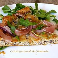 recette Tarte fine aux champignons de Paris mozzarella di Bufala et jambon Speck