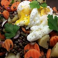 recette salade de lentilles et oeuf poché