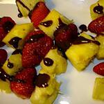 recette Brochettes gourmandes sauce chocolat