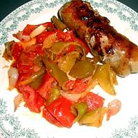 recette ANDOUILLETTE GRILLEE PIPERADE