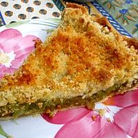 recette Tarte amandine à la rhubarbe façon crumble