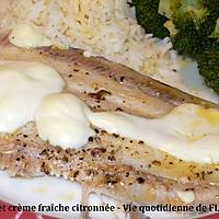 recette Sole et crème fraîche citronnée