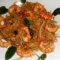 recette Nouilles de riz aux crevettes