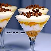 recette Verrine crème de mascarpone et pêche caramélisée