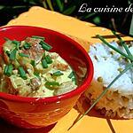 recette Porc au lait de coco et riz basmati aux petits pois