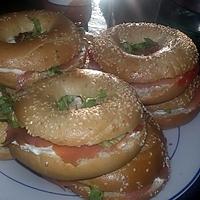 recette Sandwichs Bagels a la truite fumé