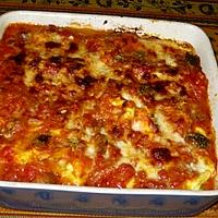 recette Gratin de tortellinis aux aubergines et aux fromages italiens