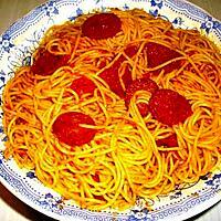 recette SPAGHETTIS AU CHORIZO