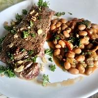 recette steak  ail haricots  blancs   de samar