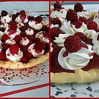 recette Tarte  petit bonheur      ...............au chocolat blanc & purée de framboises