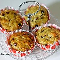 recette Muffin aux flocons d'avoine, banane, pomme et pépites de chocolat