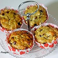 recette Muffin aux flocons d'avoine, banane, pomme et pépites de chocolat