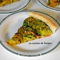 recette Tarte aux courgettes sur un lit d'effilochés