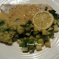 recette Filets de Sandre au beurre blanc, petits légumes et sa purée pdt-courgette