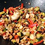 recette Fruits de mer et légumes au wok