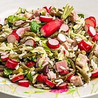 recette Salade de haricots, jambon, courgettes, radis et salicornes