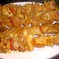 recette Brochettes de porc au curry thai