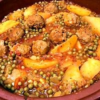 recette TAJINE DE BOULETTE AUX PETITS POIS