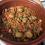 recette TAJINE DE BOULETTE DE VIANDE HACHÉE ET MACÉDOINE