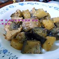 recette Poulet aux pommes de terre et aubergines