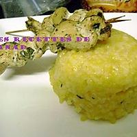 recette Risotto au giraumon et brochettes de poulet à l'oriental