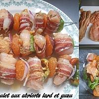 recette BROCHETTES DE POULET VENTRECHE ET ABRICOTS SECS