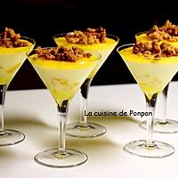 recette Panna cotta à la mangue garnie d'un crumble d'avoine