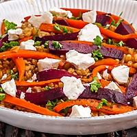 recette Salade de petit épeautre aux carottes, betterave et fêta