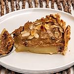 recette Tarte aux poires, châtaignes, chocolat et amandes