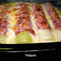 recette Roulades de poireaux gratinés à la mozzarella-gruyère