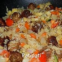 recette Risotto aux légumes et minis boulettes